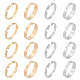 Unicraftale 40pcs 4 anelli regolabili in acciaio inossidabile a fascia semplice 201 stile per le donne STAS-UN0037-14-1