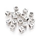 Antique Silver Plated Initial Letter Alloy European Beads TIBEB-Q054-32AS-NR-2