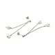Glass Pearl Tassel Dangle Stud Earrings EJEW-P219-20P-2