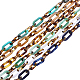 SUPERFINDINGS 6 Strands 6 Colors Handmade Acrylic Chains 1m Acrylic Link Chains Leopard Print Design Quick Link Connectors for Necklace Bracelet Eyeglass Lanyard Making AJEW-FH0002-03-1
