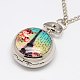 Flat Round Openable Printed Porcelain Pocket Watch Necklace WACH-M008-M-3