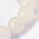 Chapelets de perle ronde en jade blanc naturel G-E334-6mm-13-4