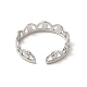 304 anillo de puño abierto de corona de acero inoxidable para mujer RJEW-E066-08P-3