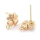 Brass Cubic Zirconia Stud Earring Findings X-KK-S350-015G-1