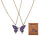 2 passende Halsketten mit Schmetterlingsanhänger JN1033A-1