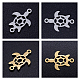Chgcraft 20 piezas forma de tortuga 201 encantos de conector de acero inoxidable encanto de enlace de oro y plata para diy collar pulsera fabricación de joyas STAS-CA0001-03-6