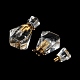 天然水晶香水瓶ペンダント  黄金のトーンステンレス鋼のパーツと  エッセンシャル オイル ディフューザー チャーム  ジュエリー作りのための  34~35x16.5x11~14mm  穴：1.6mm G-A026-13A-3