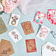 120Pcs Necklace Display Cards 6 Styles Pendant Display Cards Secure Back Earring Packing Holder Flower Patterns Cardboard for Selling Hanging Jewelry Display Retail DIY Ear Studs CDIS-NB0001-39-4