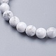 Howlite naturelle bracelets de perles extensibles BJEW-I253-8mm-08-3