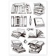 GLOBLELAND World Book Day Theme Clear Stamps Books Ink Quill Silicone Clear Stamp Seals for Cards Making DIY Scrapbooking Photo Journal Album Decor Craft DIY-WH0167-56-622-8