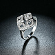 Moda rombo 925 de plata esterlina anillos de dedo de circonio cúbico RJEW-BB16671-7-5