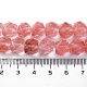 Brins de perles rondes coupées en verre de quartz cerise G-M418-C11-01-5