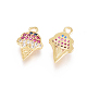 Brass Micro Pave Cubic Zirconia Charms ZIRC-L093-23G-2