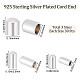 Beebeecraft 90Pcs 3 Size Leather Cord Ends 925 Sterling Silver Plated Column End Caps 1.2/2/3mm Cord Terminators End Caps for DIY Jewelry Making KK-BBC0003-57S-2