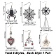 Sunnyclue 6 paires 6 styles halloween toile d'araignée et coeur avec mauvais œil alliage émail boucles d'oreilles pendantes pour femmes EJEW-SC0001-37-2