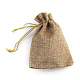 ポリエステル模造黄麻布包装袋巾着袋  ペルー  12x9cm X-ABAG-R005-9x12-15-2