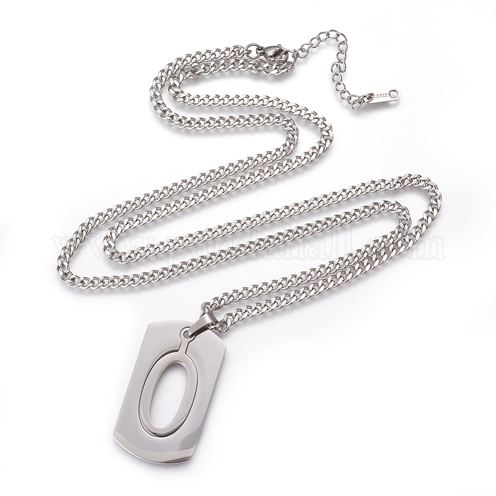 Wholesale 304 Stainless Steel Split Initial Pendant Necklaces ...