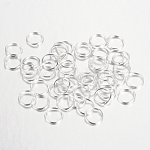 Hierro anillos del salto abierto, plata, 6x0.7mm, 21 calibre, diámetro interior: 4.6 mm, aproximamente 18000 unidades / 1000 g