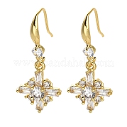 Серьги-подвески из латуни с микропаве из кубического циркония EJEW-K289-02G