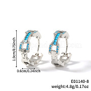 Модные серьги-кольца из латуни с кубическим цирконием DR3389-6