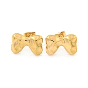 Серьги-гвоздики из нержавеющей стали 304 с бантом EJEW-L290-020G