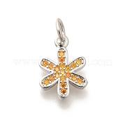 Латунные подвески с микропаве из оранжевого кубического циркония KK-L225-016P