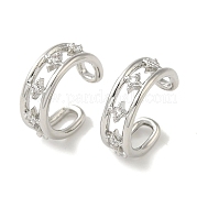 Серьги-каффы из латуни с микропаве из кубического циркония EJEW-R162-48P