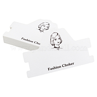 Cardboard Necklace & Bracelet Display Cards, White, 9.5x3.7cm