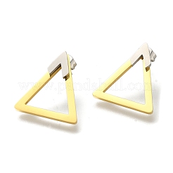 Boucles d'oreilles à tige triangulaires creuses en acier inoxydable 304 avec placage ionique (IP)&nbsp;EJEW-C118-05B