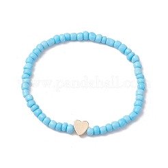 Braccialetti elasticizzati con perline di vetro da donna&nbsp;BJEW-JB11504-01