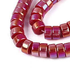 Fili di perline di vetro opaco placcate color ab&nbsp;GLAA-T026-4x8mm-P03