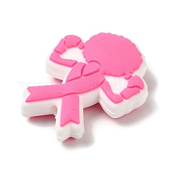 Brustkrebs-Rosa-Bewusstseinsband-Boxer-Silikon-Fokalperlen&nbsp;LS-SIL-M002-01A