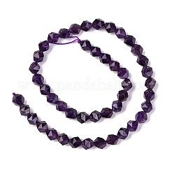 Facettierten natürlichen Amethyst Perlen Stränge&nbsp;G-K066-09-8mm