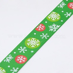 Navidad copo de nieve de la cinta grosgrain impreso para el paquete de regalo de Navidad&nbsp;SRIB-D010-25mm-01