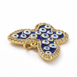 Pendenti in zirconi cubici trasparenti in micro pavè di ottone&nbsp;KK-E068-VF016