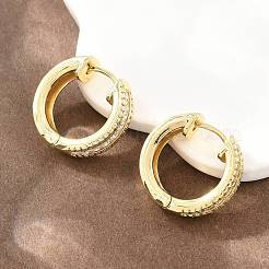 Pendientes de aro de circonio cúbico de micro pave de latón&nbsp;KK-CBA8324-06G-01