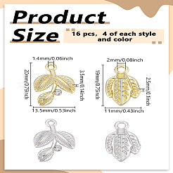 16pcs 4 Arten Legierungsanhänger&nbsp;FIND-LP0005-60