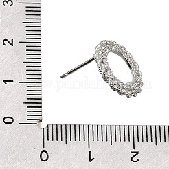 Fermoirs de boucles d'oreilles à clous en laiton sertis de micro-pavés de zircone cubique avec anneaux&nbsp;CU-CBA1682-04P