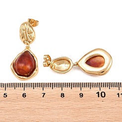 Boucles d'oreilles pendantes en acier inoxydable 304 et résine&nbsp;EJEW-L317-07G-01