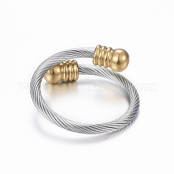 Trendige Torque-Armreif- und Ring-Sets aus Edelstahl 304&nbsp;SJEW-H073-10A