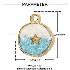 304 Edelstahl-Emaille-Anhänger&nbsp;STAS-OY008-02G