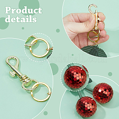 Colgante de cereza con bola de discoteca y espejo para mascotas de vidrio&nbsp;HJEW-FH00111