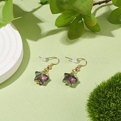 Orecchini pendenti con stella di vetro&nbsp;EJEW-JE04929