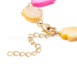 Gliederarmband aus natürlichen Muscheln mit Tulpengliedern&nbsp;BJEW-C015-13G