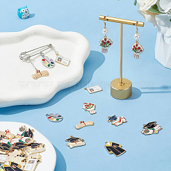 48 pièces 8 styles pendentifs en alliage émail pour la saison de remise des diplômes&nbsp;ENAM-PH0002-85