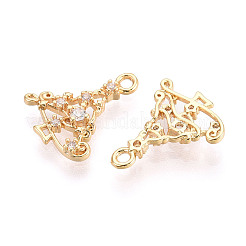 Breloques en laiton avec zircone cubique de micro pave&nbsp;KK-N263-146A-G