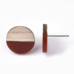 Orecchini in resina e legno&nbsp;EJEW-N017-003A-C03
