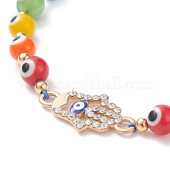 10pcs 10 Stil Bunte Malerei böser Blick geflochtene Perlenarmbänder Set&nbsp;BJEW-JB08874