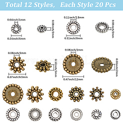 240 stücke 12 stile legierung abstandshalterperlen&nbsp;TIBEB-SC0001-45