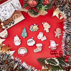 40 stücke 10 stil weihnachten socke & santa claus & baum & lebkuchen mann & deer acryl brosche pin&nbsp;JEWB-FH0001-32
